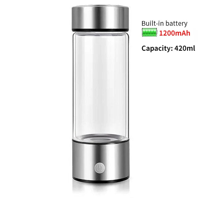 Hydrogen Water Bottle Generator 420ml Ioniser Health Drink 1200mAh-Genie Health+Beauty Store