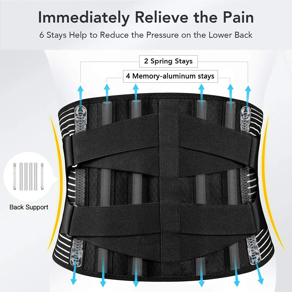 Back Brace Belt Pain Relief Lumbar Support Gym Sports Work Lifting Exercising