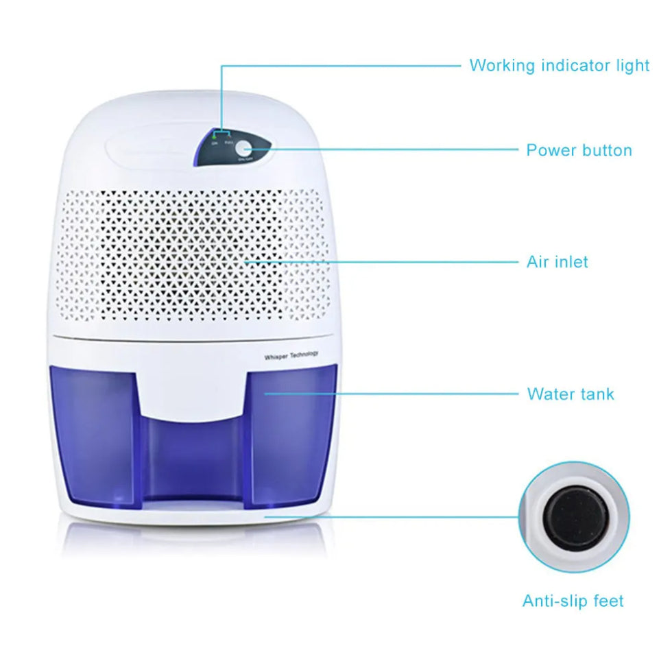 Air Dehumidifier Mould Prevention Compact Removes Moisture 500ml Air Dryer-dehumidifiers-Genie Health+Beauty Store