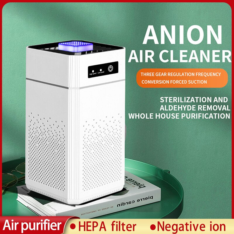 Home Air Purifier 3-in-1 HEPA PM2.5 Filter and Healthy Ions and Mold Removal-Negative Ion Air Purifier with PM2.5 HEPA Filter and Powerful UV Light Sterilisation-Genie Health+Beauty Store