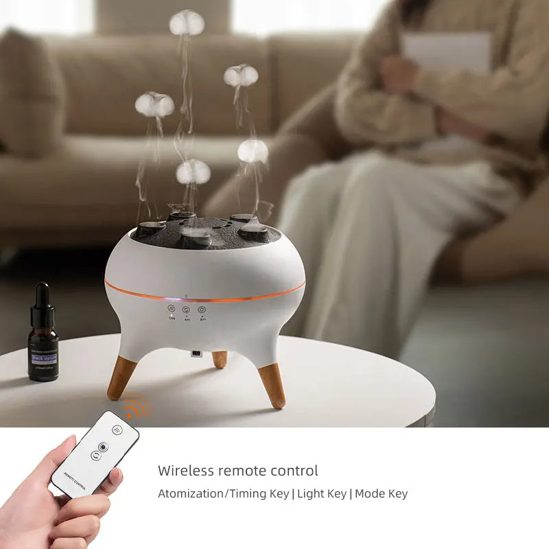 Dynamic Jellyfish Air Diffuser Essential Oil Vaporiser 250ml Remote Control With 7 Night Lights