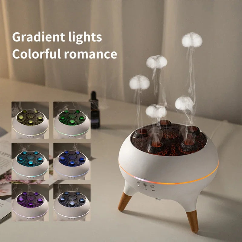 Dynamic Jellyfish Air Diffuser Essential Oil Vaporiser 250ml Remote Control With 7 Night Lights