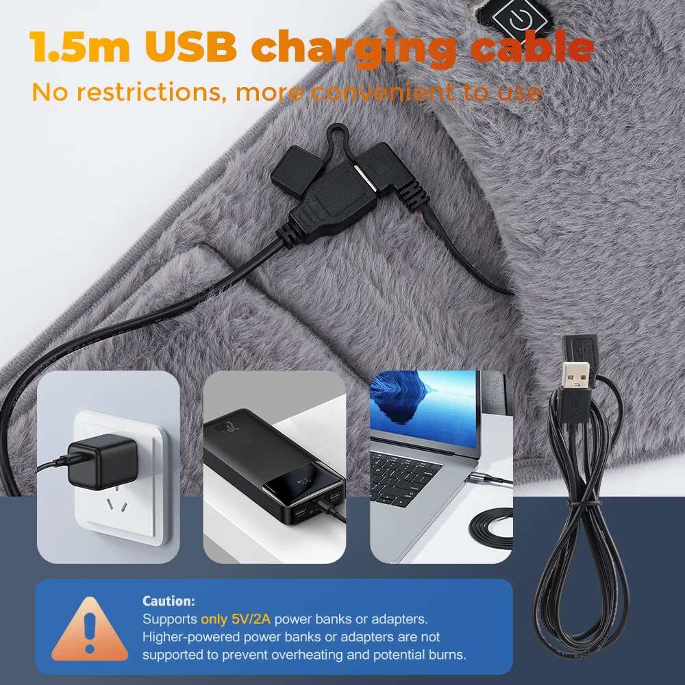 Hands Heated Pad Warmer Heating Belt USB Charging Winter Heater Waist Hot Compress Uterus Warming Pad