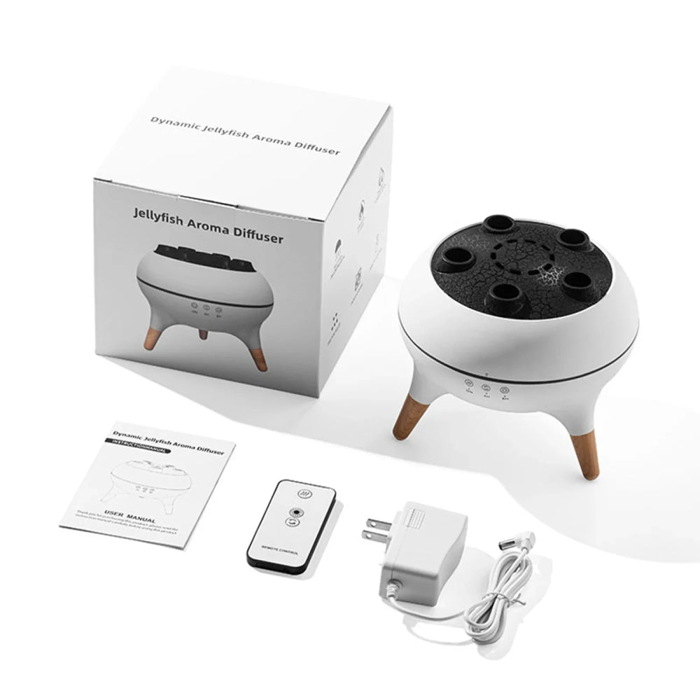 Dynamic Jellyfish Air Diffuser Essential Oil Vaporiser 250ml Remote Control With 7 Night Lights