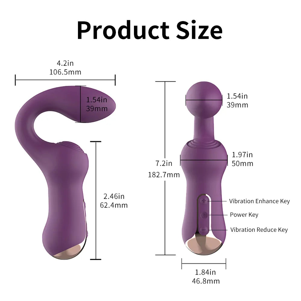 Clitoris & G-Spot Sex Toy Vibrator "The Hook" Women's Massager AV Wand