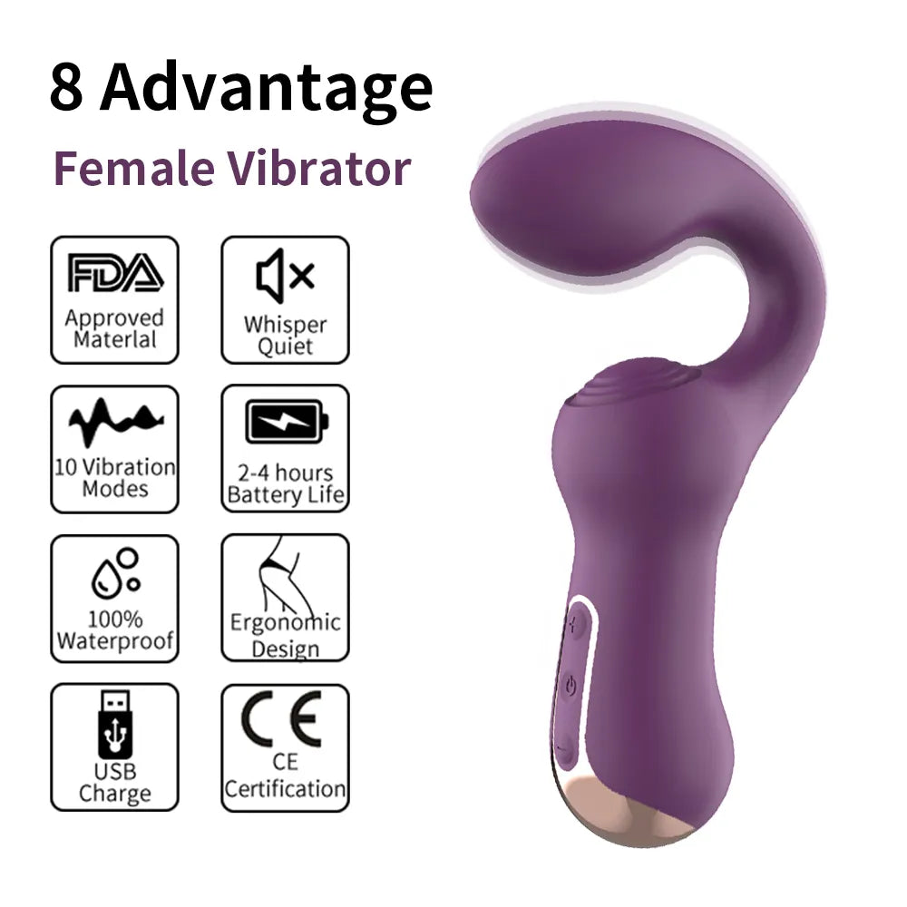 Clitoris & G-Spot Sex Toy Vibrator "The Hook" Women's Massager AV Wand