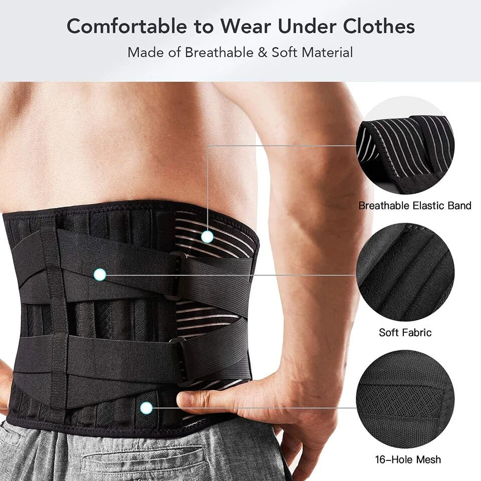 Back Brace Belt Pain Relief Lumbar Support Gym Sports Work Lifting Exercising
