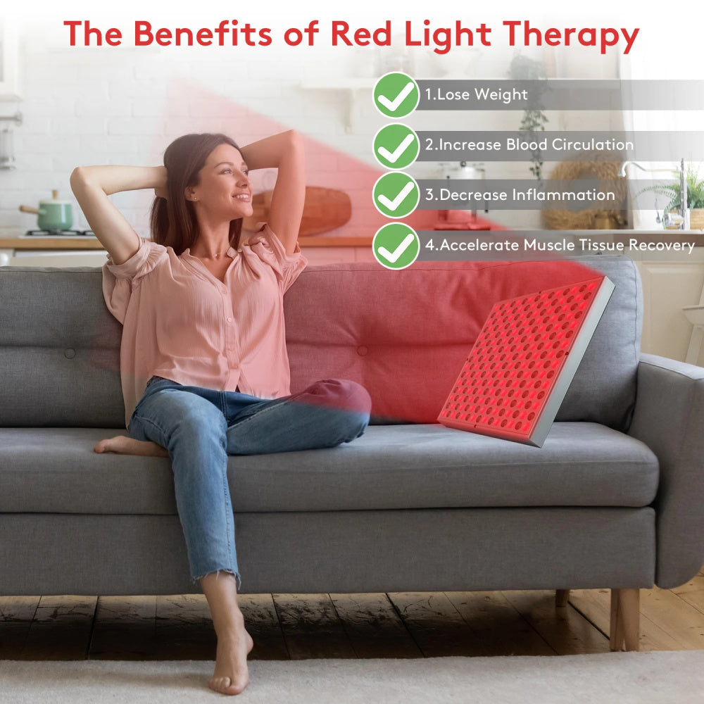 Red Light Panel 225 LEDs Infrared Therapy Panel Skin Repair Anti-Ageing Pain Relief 31cm / 12inch-red light therapy-Genie Health+Beauty Store