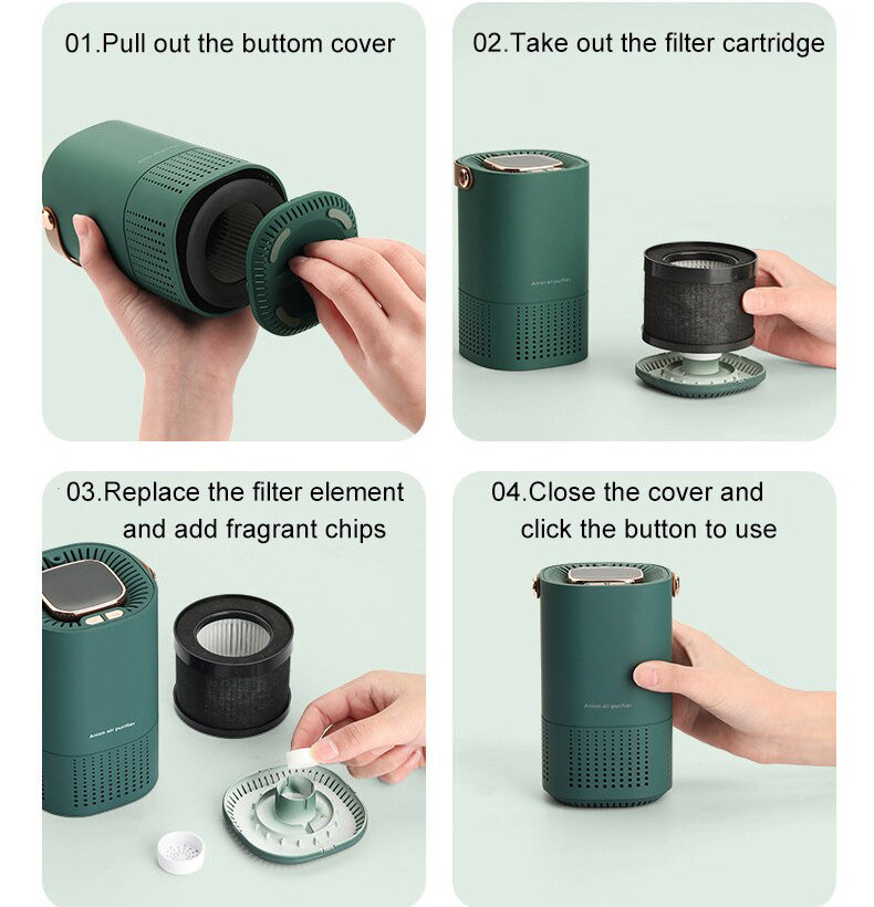 Air Purifier and Ion Generator 2000mAh Battery HEPA Filter Mold Removal-Portable HEPA-Filter Air Purifier And Negative Ion Generator-Genie Health+Beauty Store