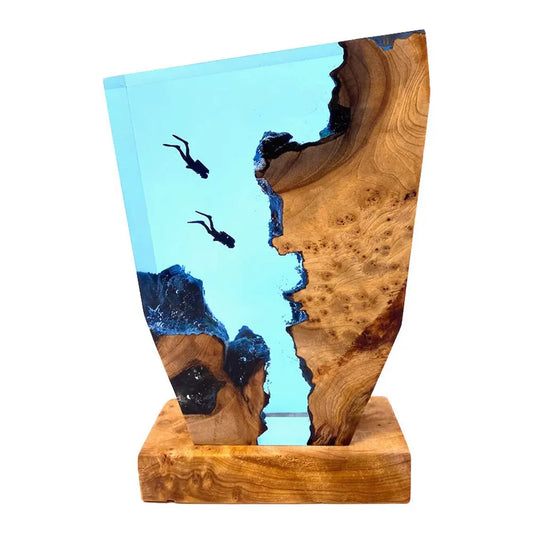 Desk Lamp Scuba Diving Seabed Exploring Deep Sea Divers Ocean Desk Lamp