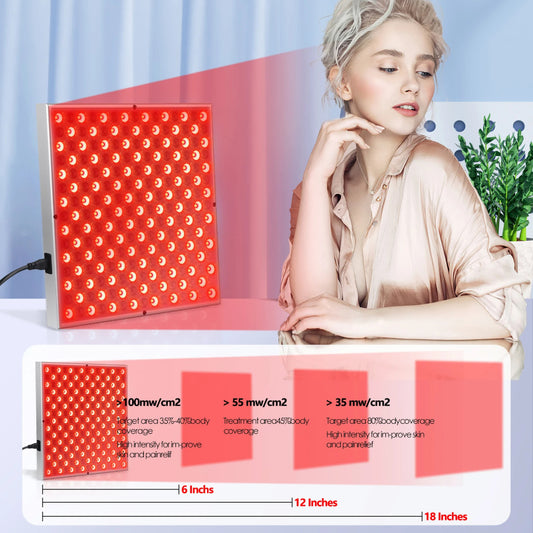 Red Light Panel 225 LEDs Infrared Therapy Panel Skin Repair Anti-Ageing Pain Relief 31cm / 12inch-Genie Health+Beauty Store