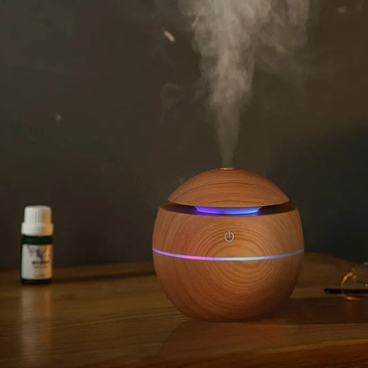 Stylish Mini Diffuser Aromatherapy Essential Oils Ultrasonic + 10 Free Wicks-Cotton Swabs