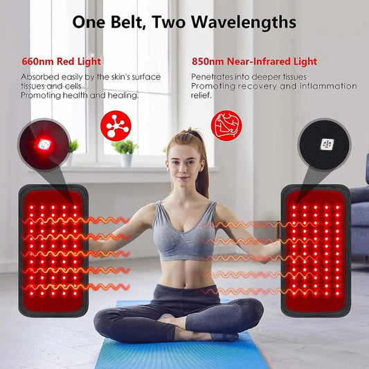 Red Light Therapy Belt Pain Relief Infrared 660nm-850nm Healing Anti-Aging Device