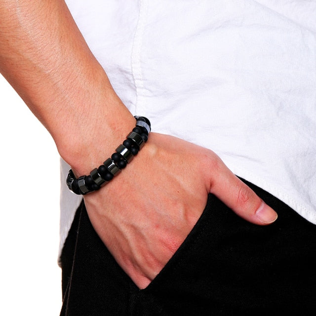 Energy Consciousness Bracelet Tiger's Eye Hematite Frosted Agate-bracelet-Genie Health+Beauty Store