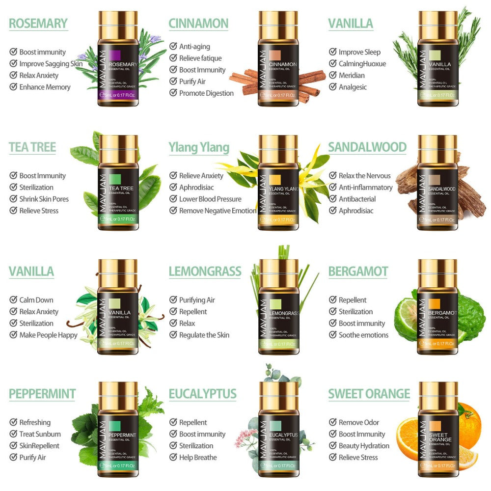 Essential Oils Gift Box 28-pcs Value Set With 4 Refillable Rollers 4 Droppers-Essential oils box set-Genie Health+Beauty Store
