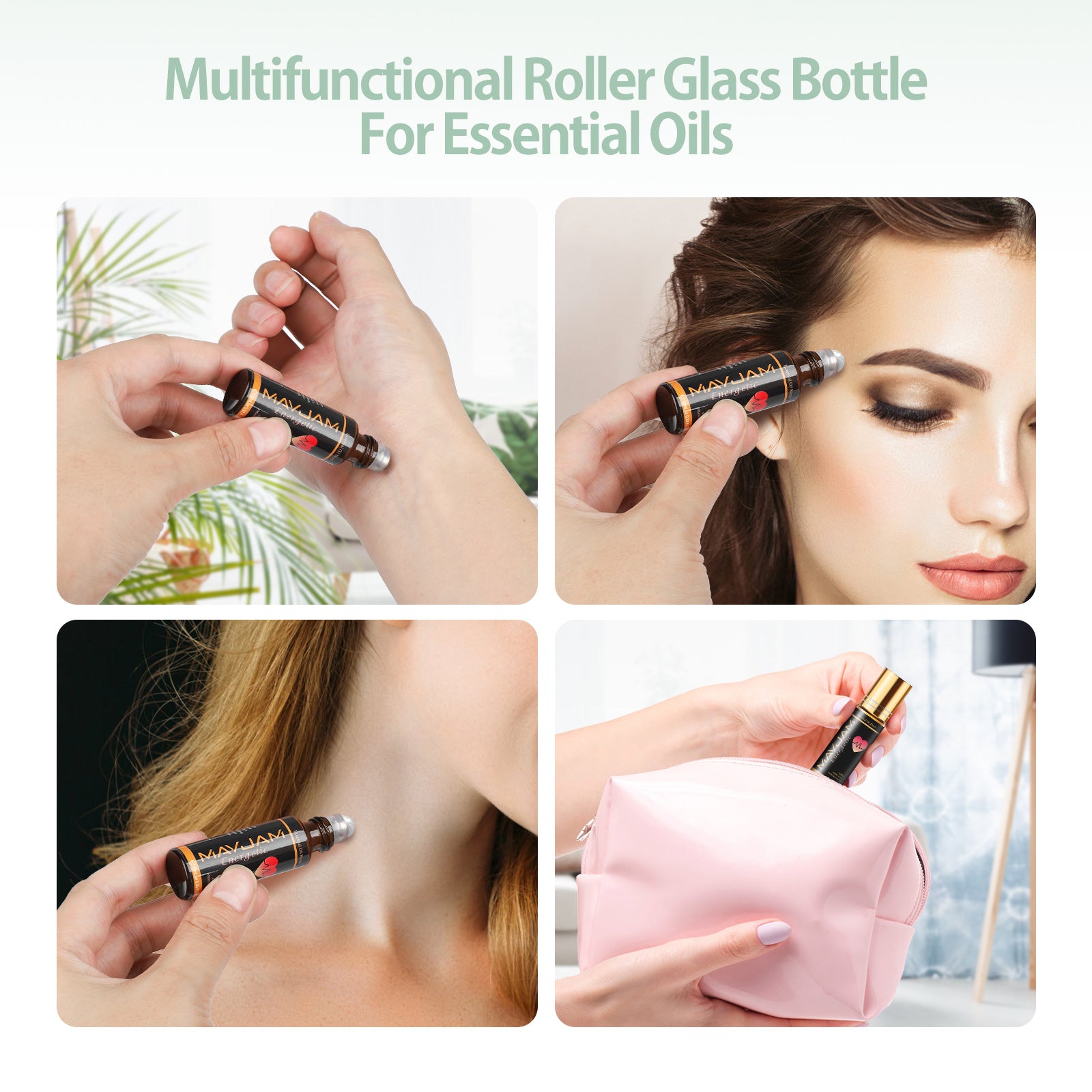 Essential Oils Gift Box 28-pcs Value Set With 4 Refillable Rollers 4 Droppers