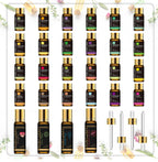 Essential Oils Gift Box 28-pcs Value Set With 4 Refillable Rollers 4 Droppers