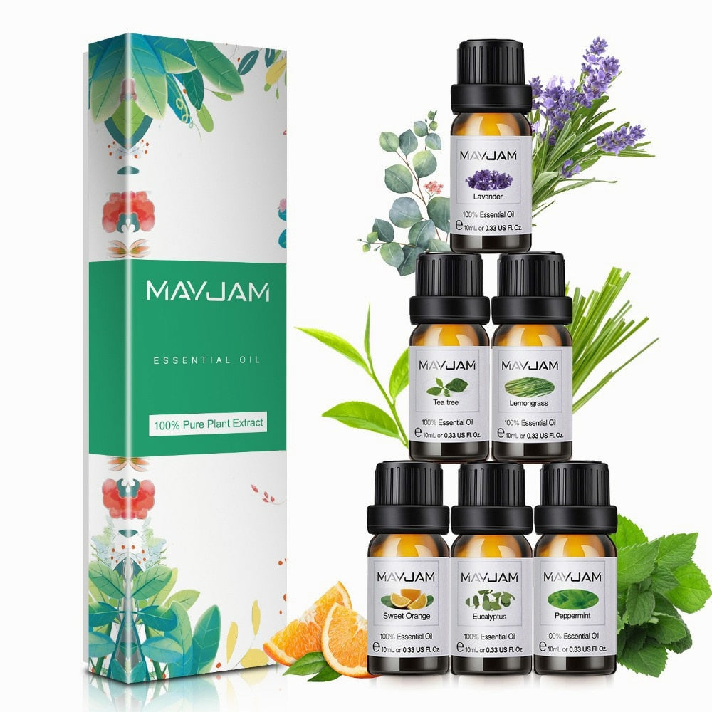 Essential Oils 6-piece Gift Box Set Aromatherapy Relaxing Massage-Essential oils-Genie Health+Beauty Store