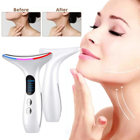 Red Light Face Neck EMS Microcurrent Device LED Skin Tightening Wrinkle Removal