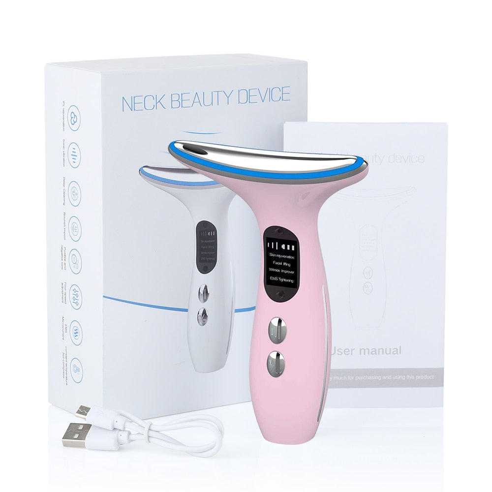 Red Light Face & Neck Anti-Aging Microcurrent Device Skin Wrinkles Removal