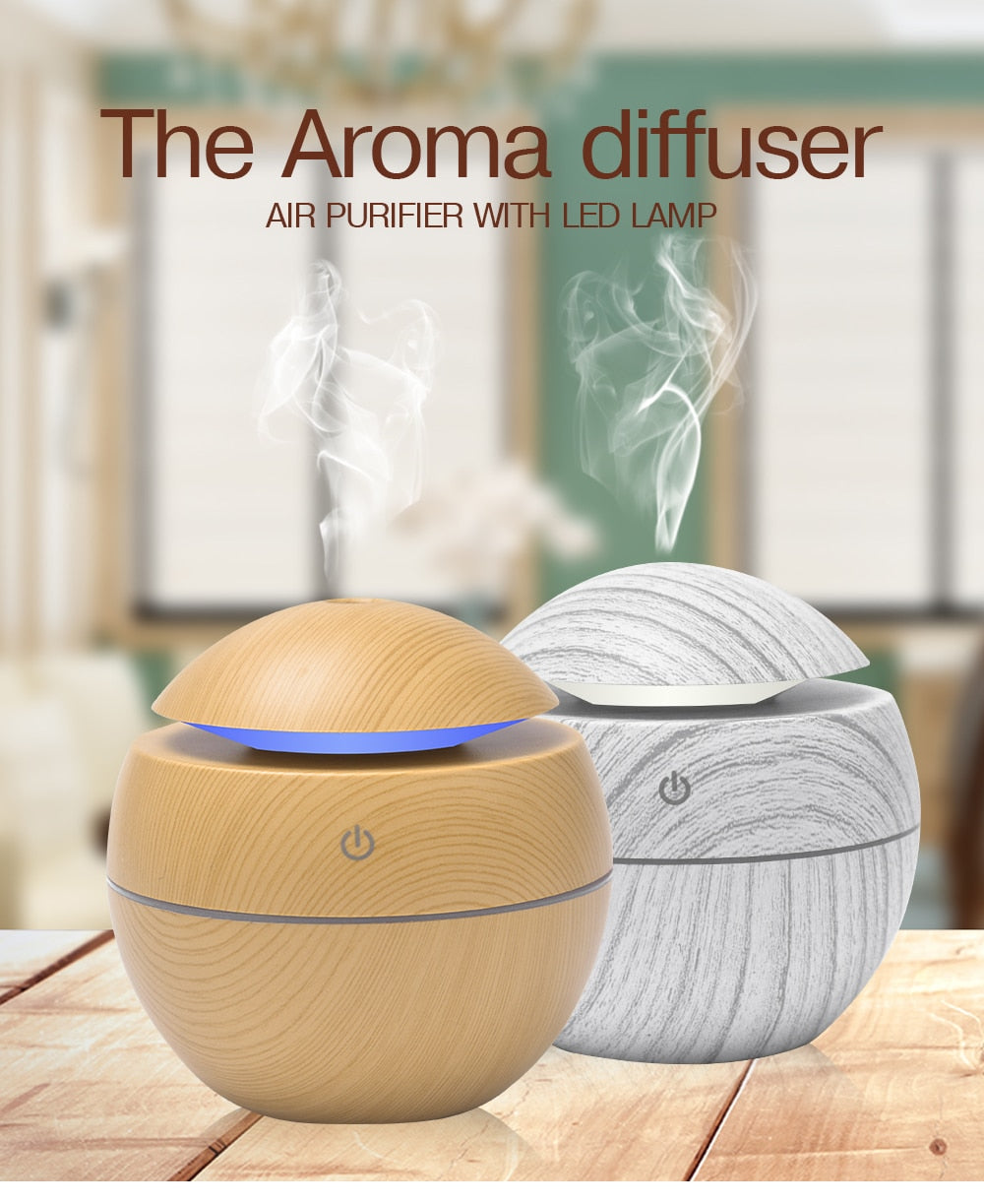 Mini Aromatherapy Diffuser Essential Oils with LED Lighting - At-Home Spa Feeling