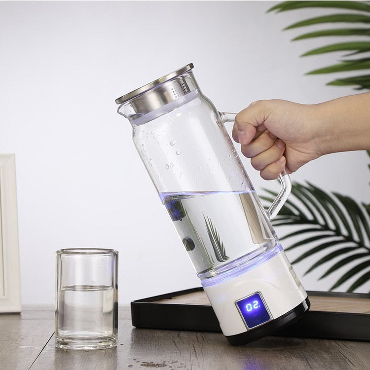 Hydrogen Water Kettle Health Detox Home Jug Rechargeable 1L-Mini Rechargeable Hydrogen Water Kettle Generator 1L-Genie Health+Beauty Store
