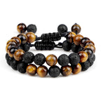 Lava Stones Power Bracelet Consciousness Tiger's Eye Fortune Lucky Charm