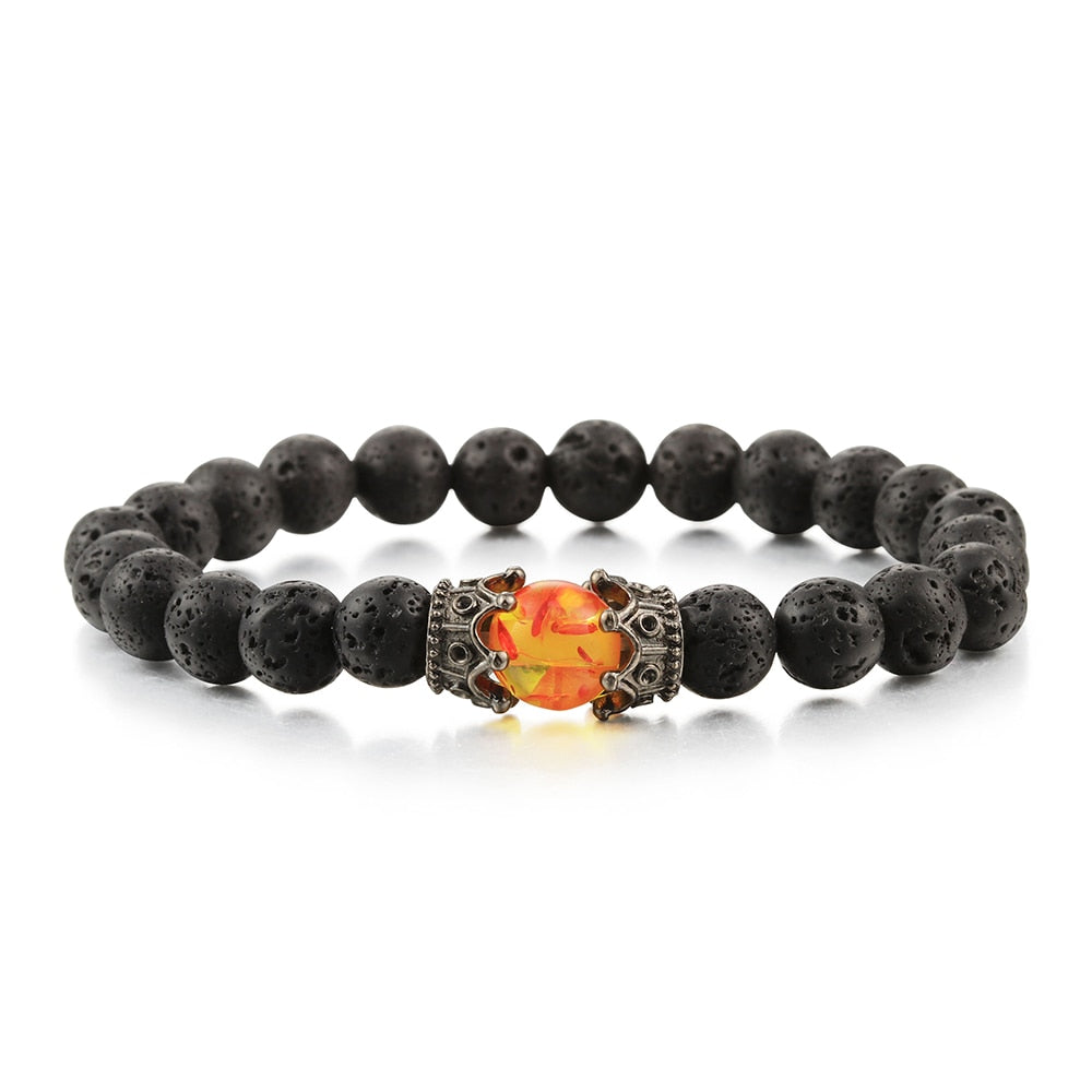 Lava Stones Power Bracelet Consciousness Tiger's Eye Fortune Lucky Charm-Lava Rock Natural Tiger's Eye bracelet-Genie Health+Beauty Store