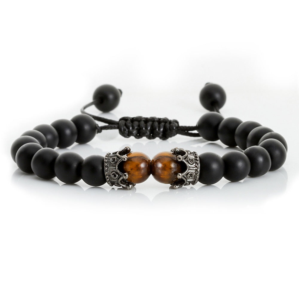Lava Stones Power Bracelet Consciousness Tiger's Eye Fortune Lucky Charm-Lava Rock Natural Tiger's Eye bracelet-Genie Health+Beauty Store