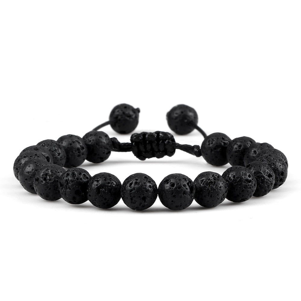 Lava Stones Power Bracelet Consciousness Tiger's Eye Fortune Lucky Charm-Lava Rock Natural Tiger's Eye bracelet-Genie Health+Beauty Store