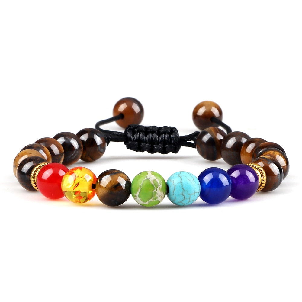 Lava Stones Power Bracelet Consciousness Tiger's Eye Fortune Lucky Charm-Lava Rock Natural Tiger's Eye bracelet-Genie Health+Beauty Store