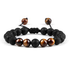 Lava Stones Power Bracelet Consciousness Tiger's Eye Fortune Lucky Charm