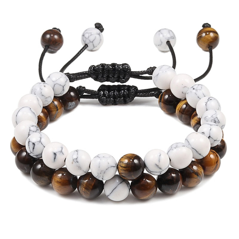 Lava Stones Power Bracelet Consciousness Tiger's Eye Fortune Lucky Charm-Lava Rock Natural Tiger's Eye bracelet-Genie Health+Beauty Store