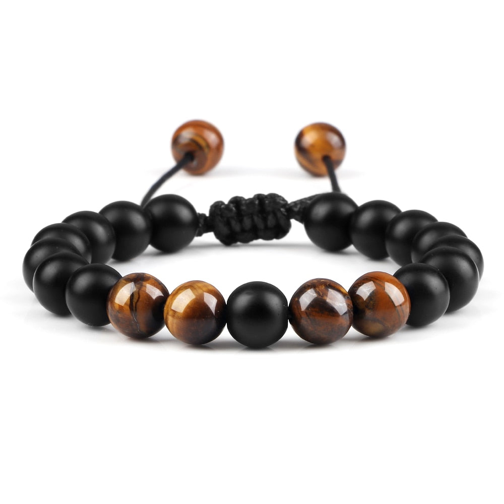 Lava Stones Power Bracelet Consciousness Tiger's Eye Fortune Lucky Charm-Lava Rock Natural Tiger's Eye bracelet-Genie Health+Beauty Store