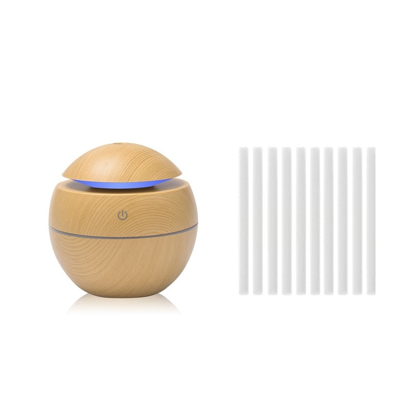 Stylish Mini Diffuser Aromatherapy Essential Oils Ultrasonic With 10 Wicks-Cotton Swabs-Mini Essential Oils Aromatherapy Stylish Diffuser with LED Lighting - At-Home Spa Feeling-Genie Health+Beauty Store