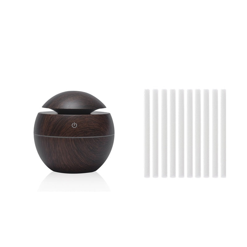 Stylish Mini Diffuser Aromatherapy Essential Oils Ultrasonic With 10 Wicks-Cotton Swabs-Mini Essential Oils Aromatherapy Stylish Diffuser with LED Lighting - At-Home Spa Feeling-Genie Health+Beauty Store