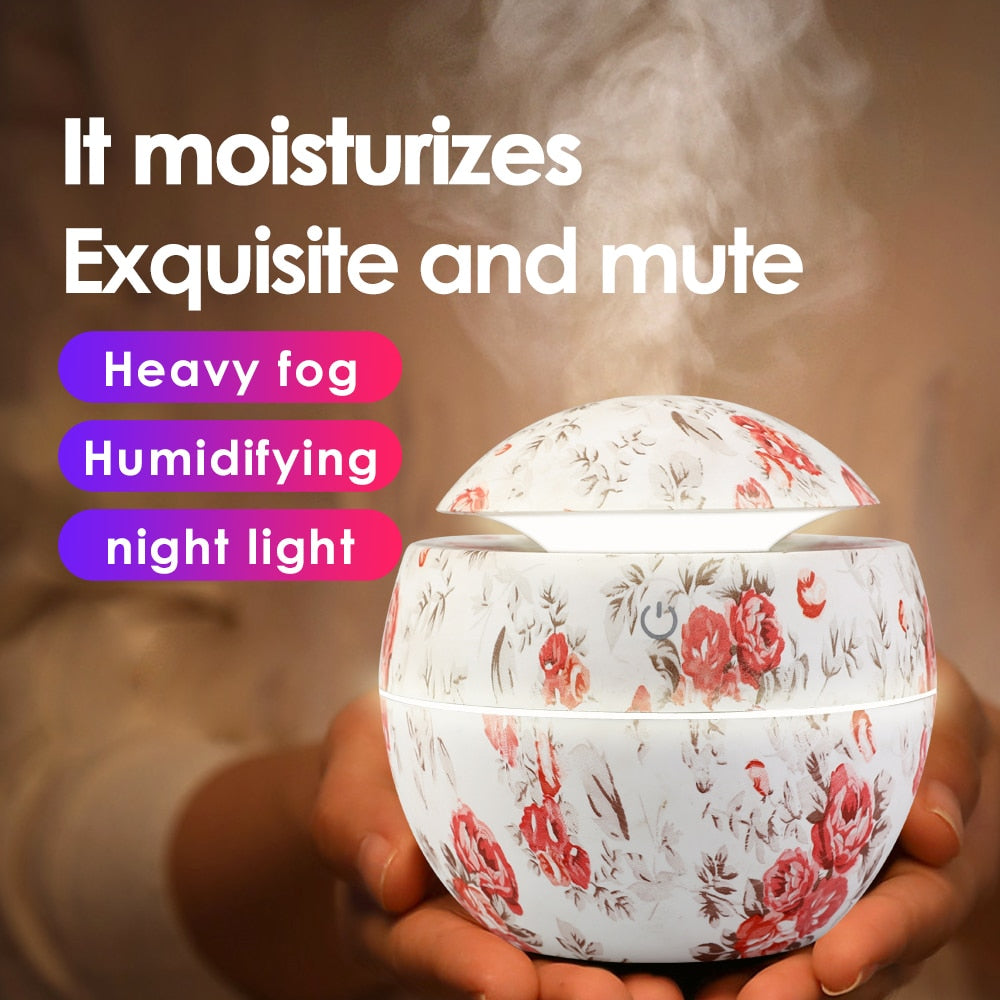 Stylish Mini Diffuser Aromatherapy Essential Oils Ultrasonic With 10 Wicks-Cotton Swabs-Mini Essential Oils Aromatherapy Stylish Diffuser with LED Lighting - At-Home Spa Feeling-Genie Health+Beauty Store