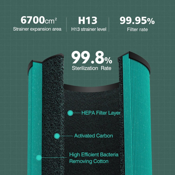 Air Purifier and Ion Generator 2000mAh Battery HEPA Filter Mold Removal