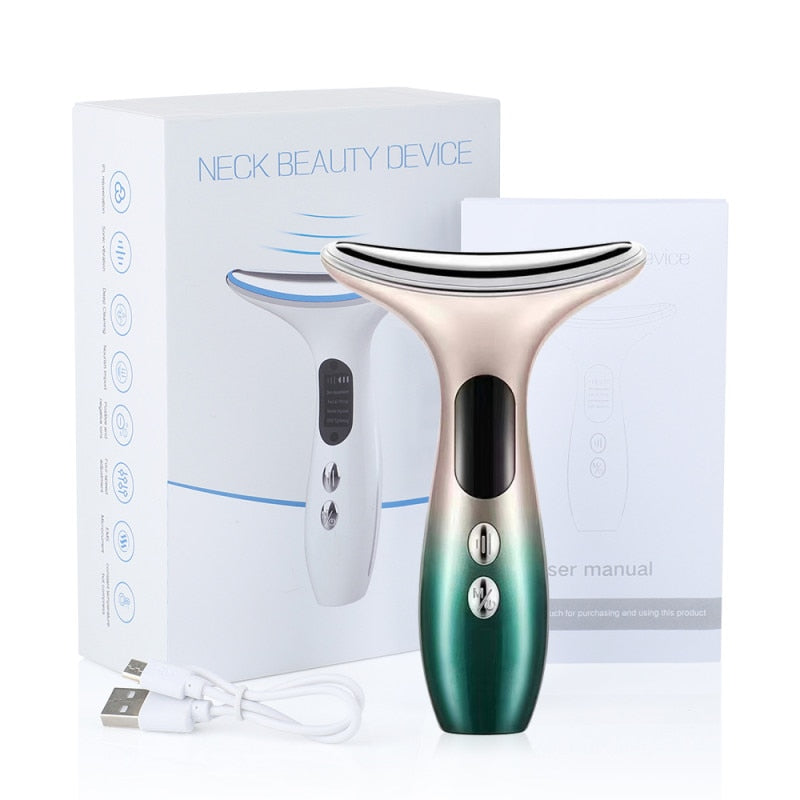 Face Neck Beauty EMS Microcurrent Device LED Red Light Photon Firming Rejuvenation Tightening Wrinkle Removal