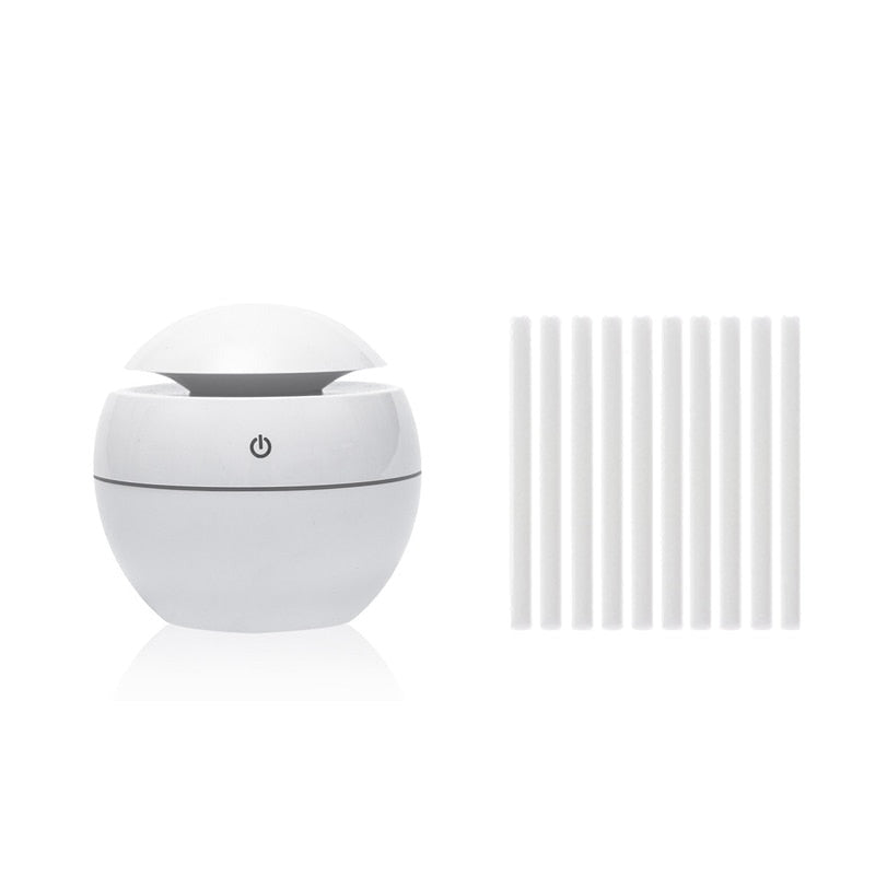 Stylish Mini Diffuser Aromatherapy Essential Oils Ultrasonic With 10 Wicks-Cotton Swabs-Mini Essential Oils Aromatherapy Stylish Diffuser with LED Lighting - At-Home Spa Feeling-Genie Health+Beauty Store
