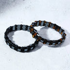Energy Consciousness Bracelet Tiger's Eye Hematite Frosted Agate