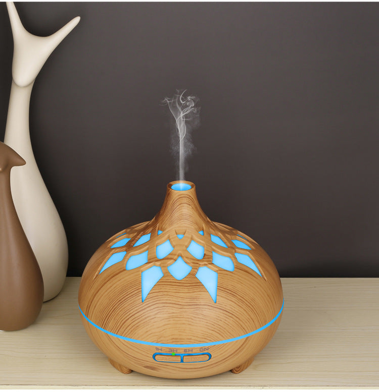 Essential Oils Aroma 500ml Lotus Diffuser With Remote + 7 Light Modes + 4 Timers