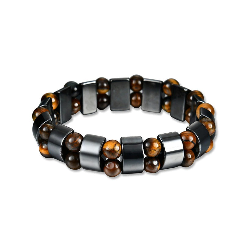 Energy Consciousness Bracelet Tiger's Eye Hematite Frosted Agate